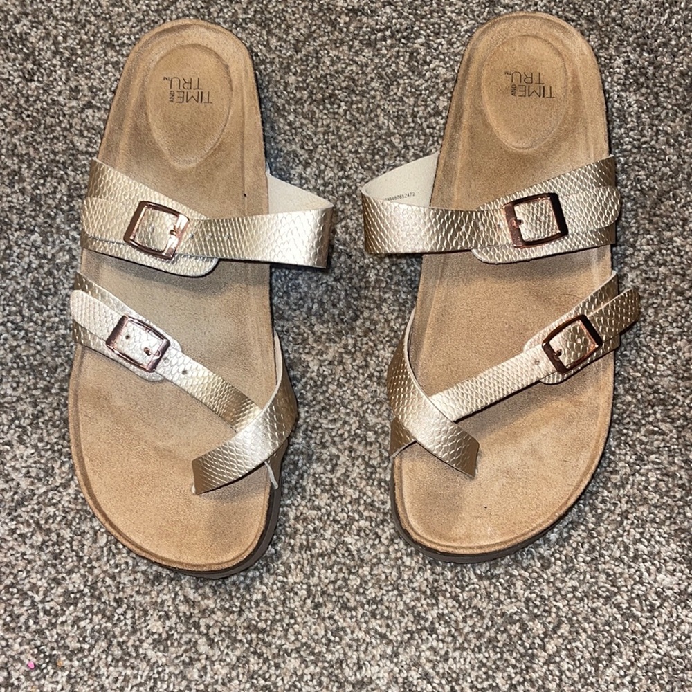 Rose gold sandals